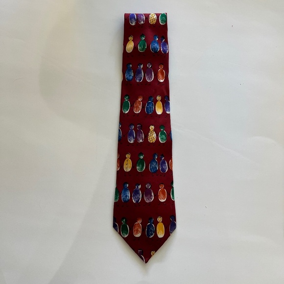 Save The Children Necktie Fingerprints Every Child Is Different Red Silk Tie - Picture 2 of 8
